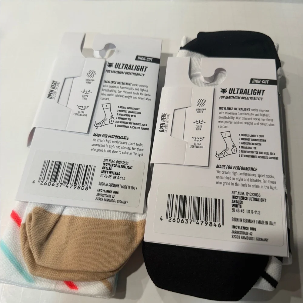 Men's Athletic Socks - Red, Black, and White Stripes